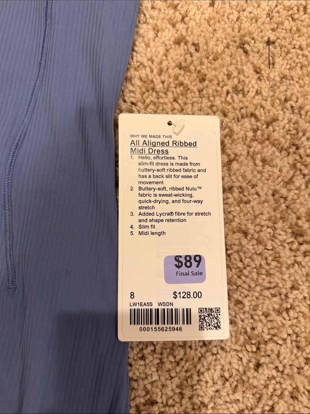 Lululemon Sleeveless Maxi Dress in Dusty Blue - Picture 2 of 3
